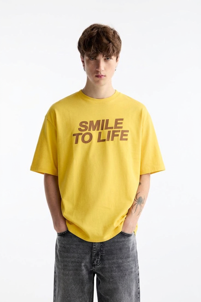 HIMAM'S "Smile To Life" Heavyweight Oversized Tee