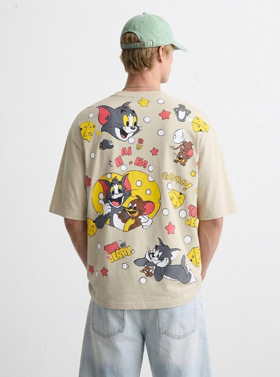 HIMAM'S Tom & Jerry Retro Bubble Oversized Tee