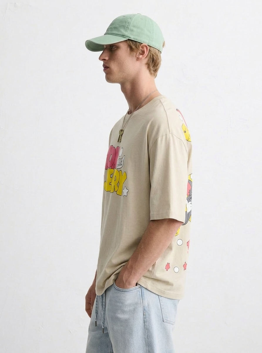 HIMAM'S Tom & Jerry Retro Bubble Oversized Tee