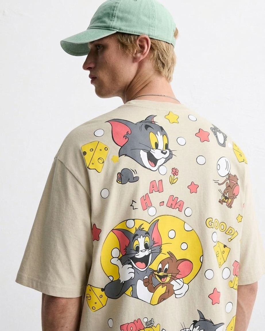 HIMAM'S Tom & Jerry Retro Bubble Oversized Tee