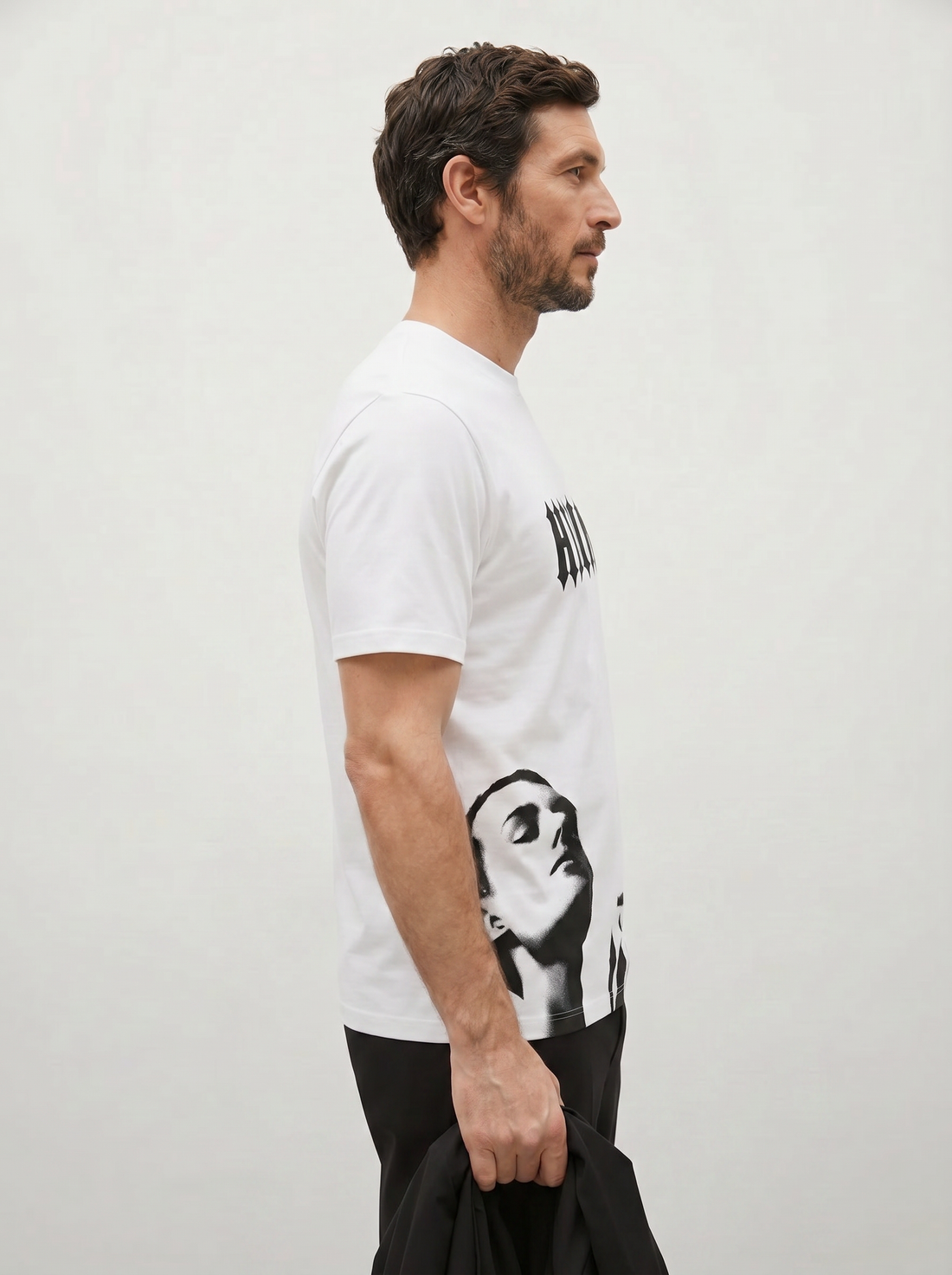 HIMAM’S "Noir-on-White" Heavyweight Tee