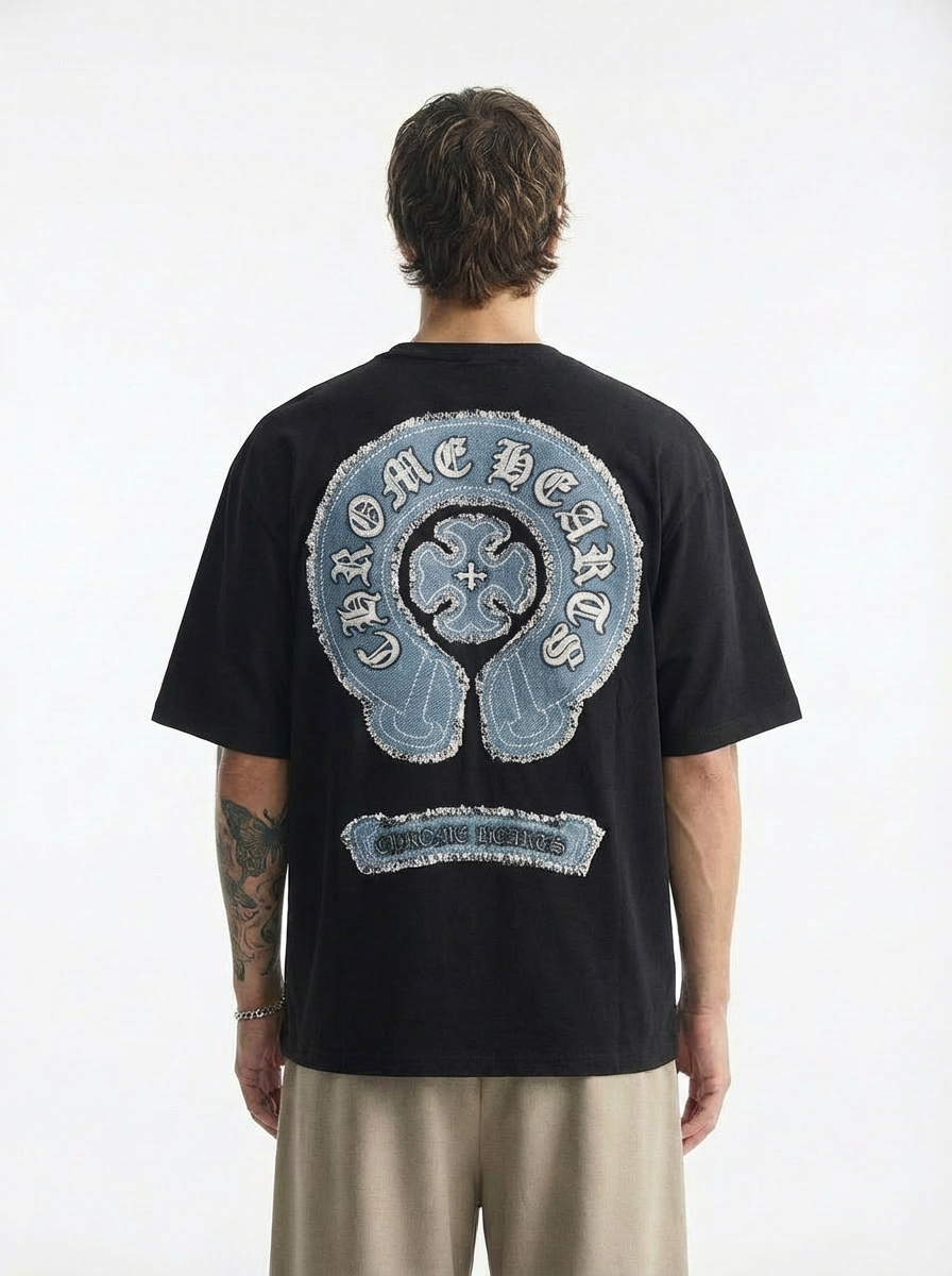 HIMAM'S Midnight Chrome Gothic Oversized Tee