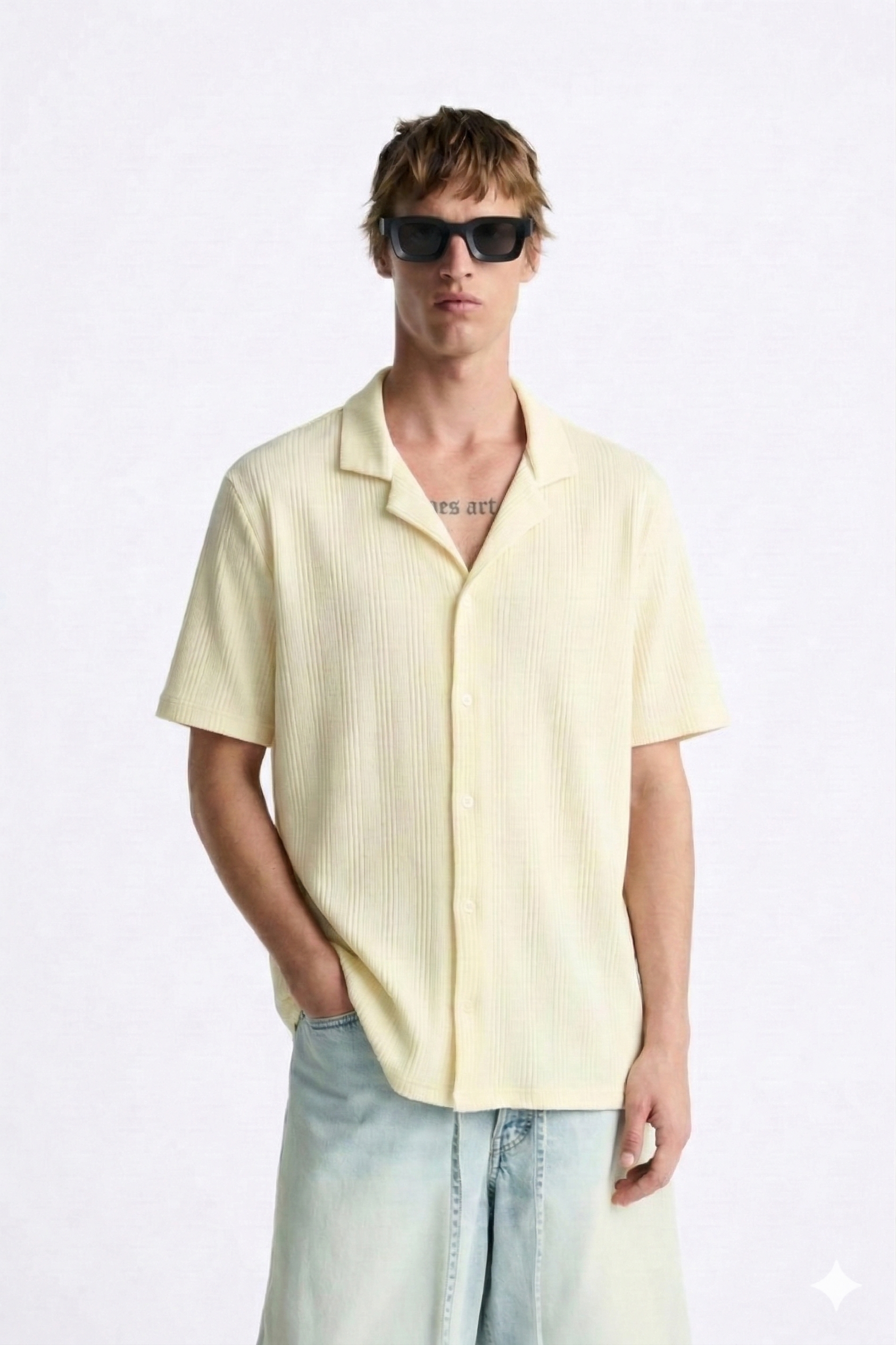 HIMAM'S Textured Short Sleeve Shirt