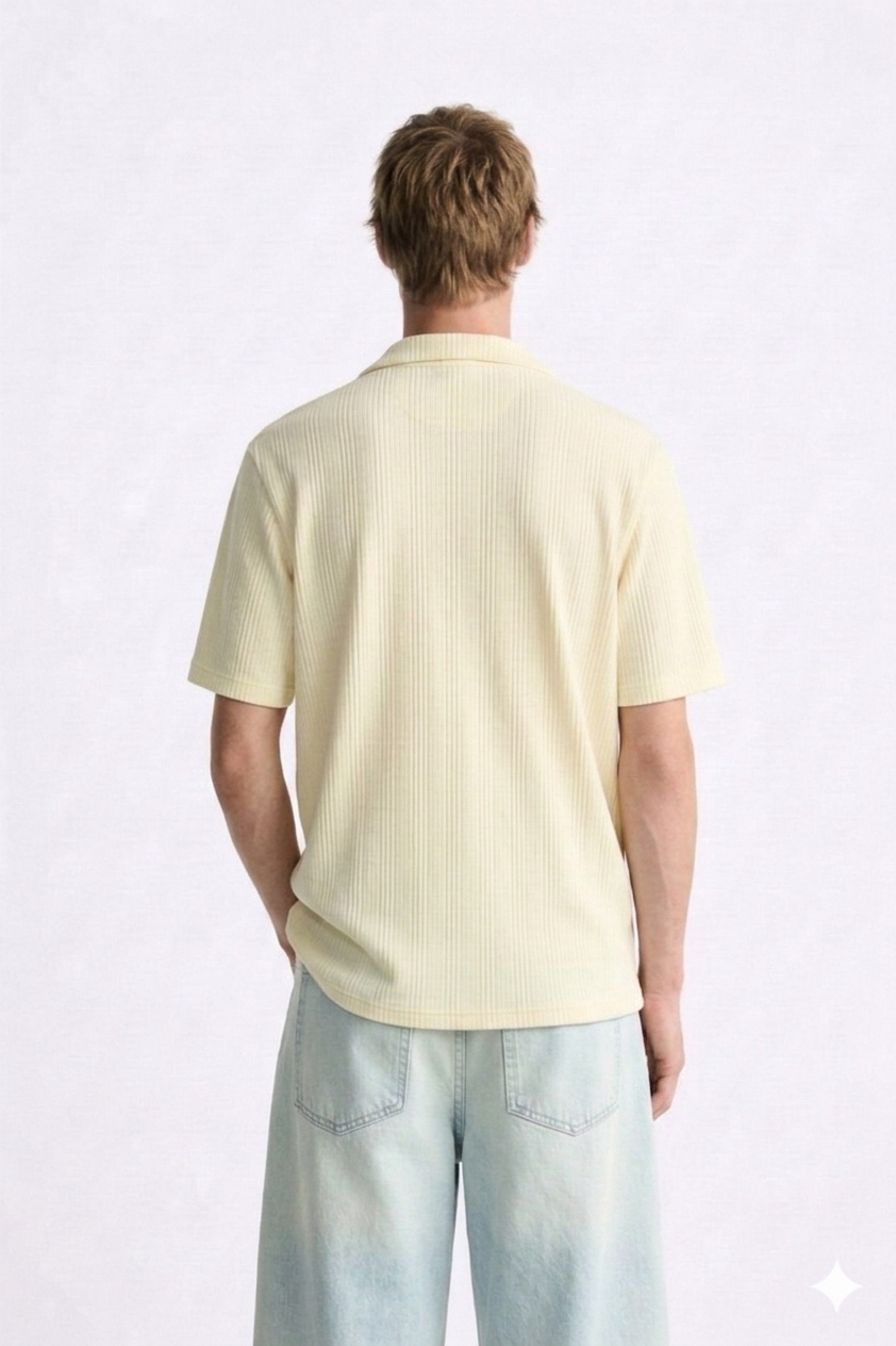 HIMAM'S Textured Short Sleeve Shirt