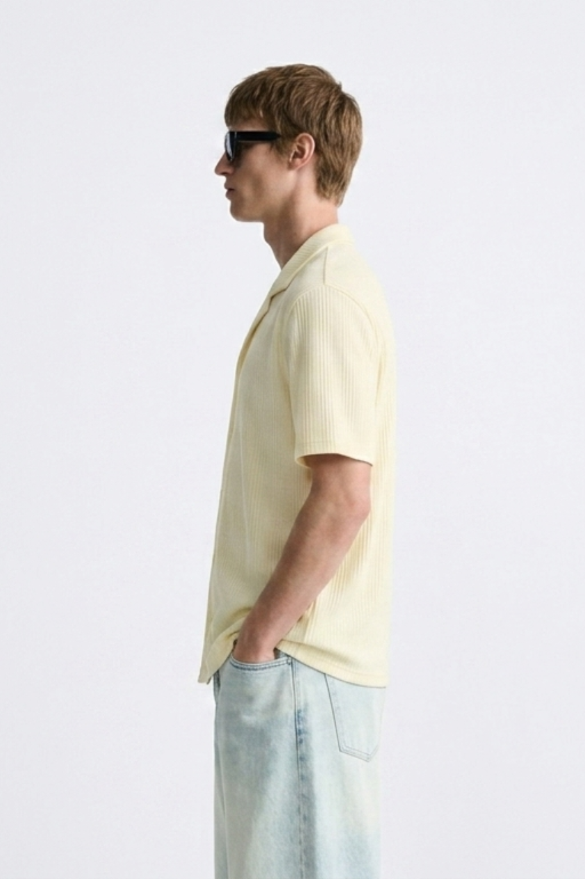 HIMAM'S Textured Short Sleeve Shirt